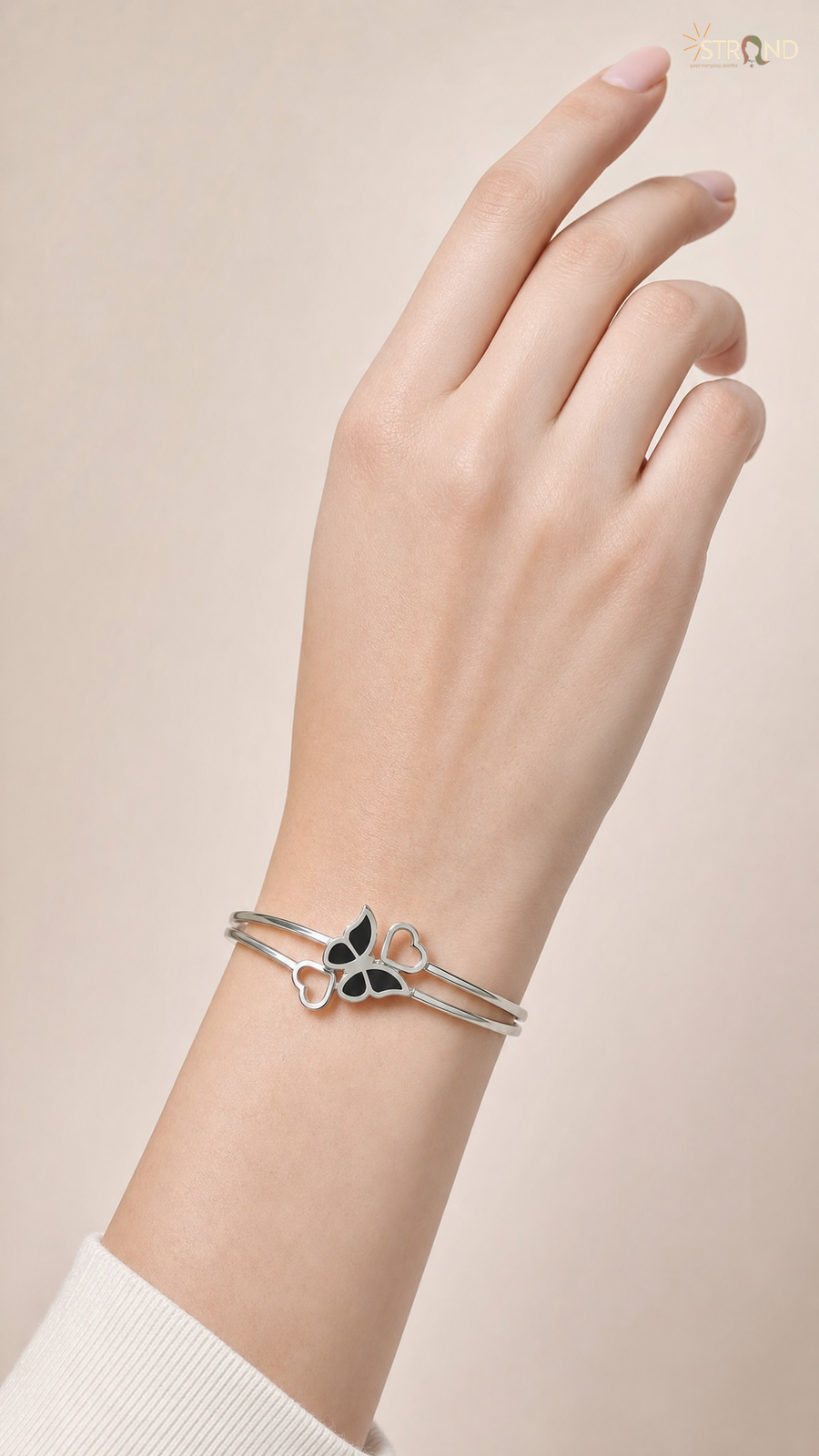 Elegant Heart and Butterfly Bangle