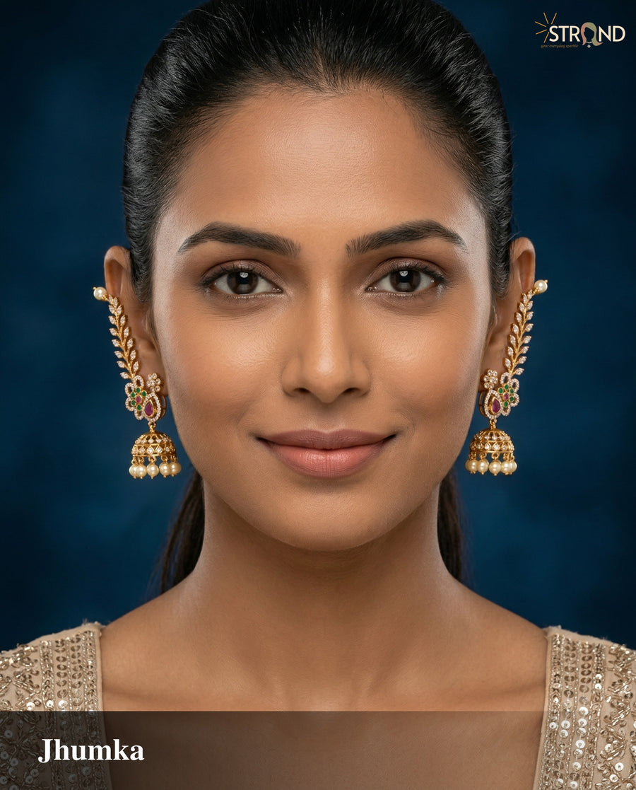 Elegant Gold Jhumka Earrings