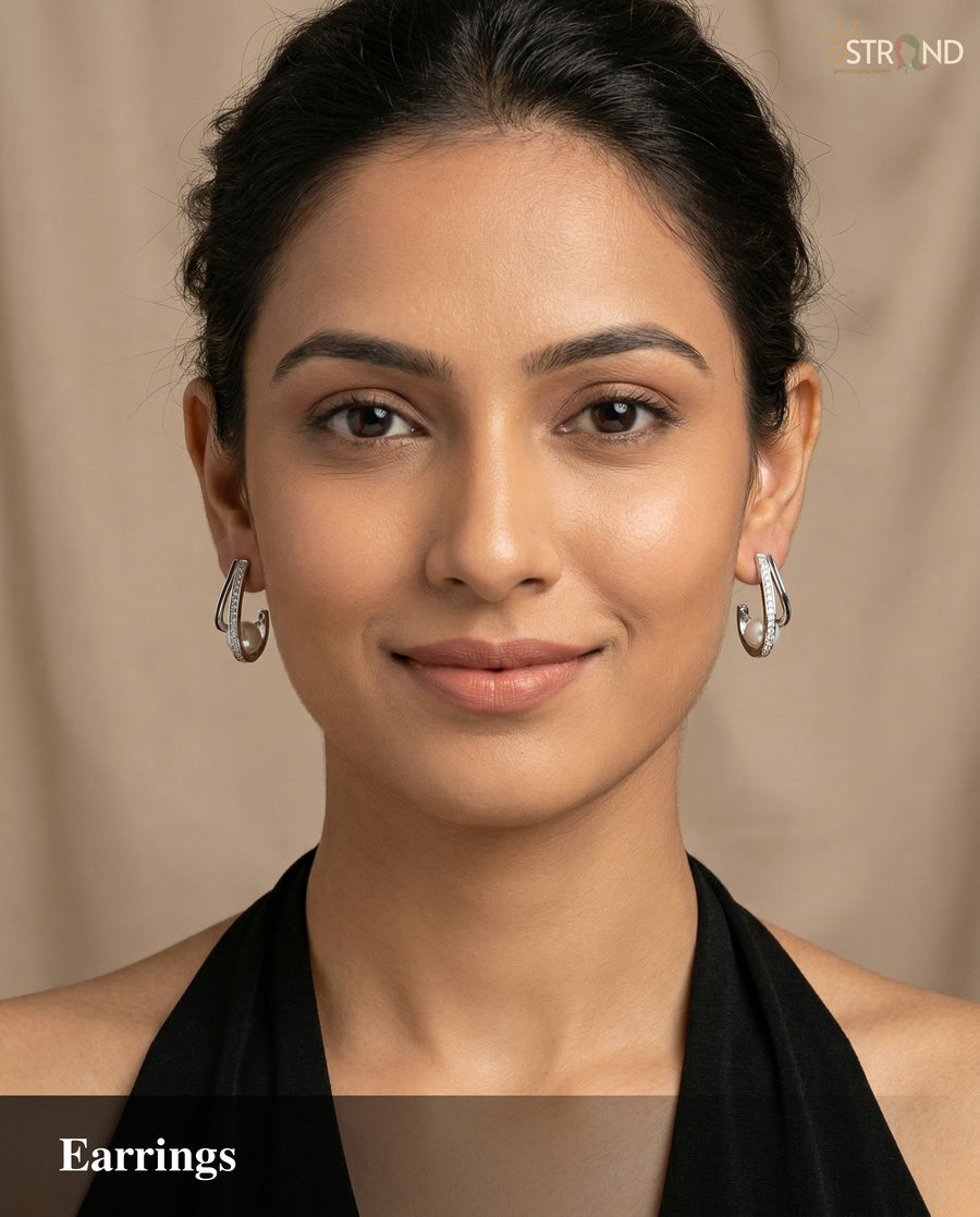 Elegant Silver-Toned Statement Earrings