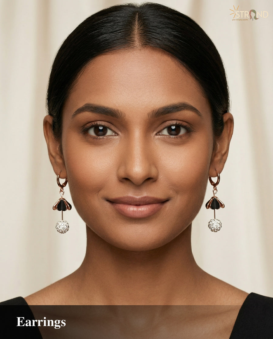 Elegant Drop Earrings with Pearl Detail