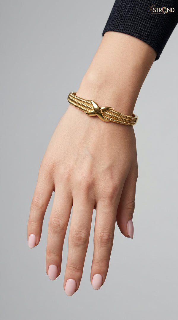 Elegant Gold-Toned Cuff Bracelet