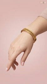 Elegant Gold Floral Bangle