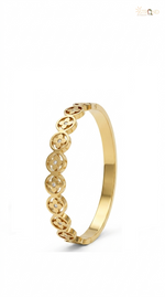 Gold-Toned Floral Cuff Bracelet