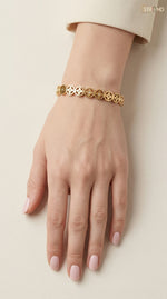 Gold-Toned Floral Cuff Bracelet