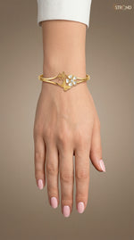 Floral Gold-Tone Cuff Bracelet