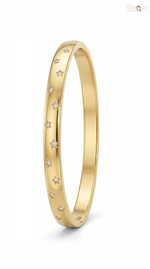 Gold-Toned Star Etched Bangle