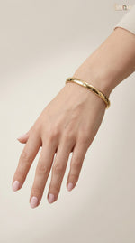 Gold-Toned Star Etched Bangle