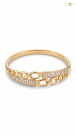 Gold Chain-Link Cuff Bracelet