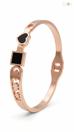 Rose Gold Link Bracelet with Charms