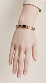 Rose Gold Link Bracelet with Charms