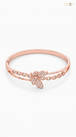 Elegant Gold-Tone Leaf Bangle Set