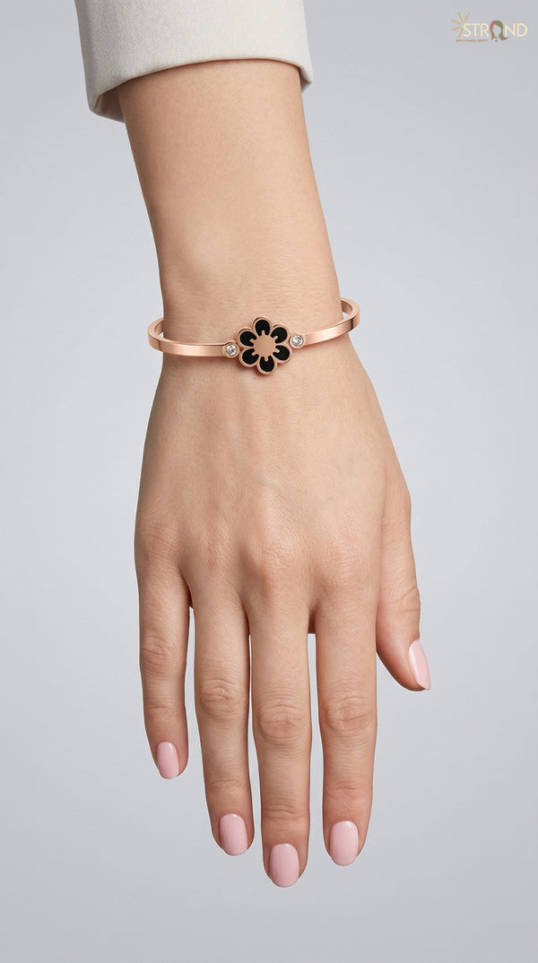 Elegant Floral Rose Gold Bangle