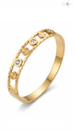 Gold-Toned Linked Bracelet with Crystals