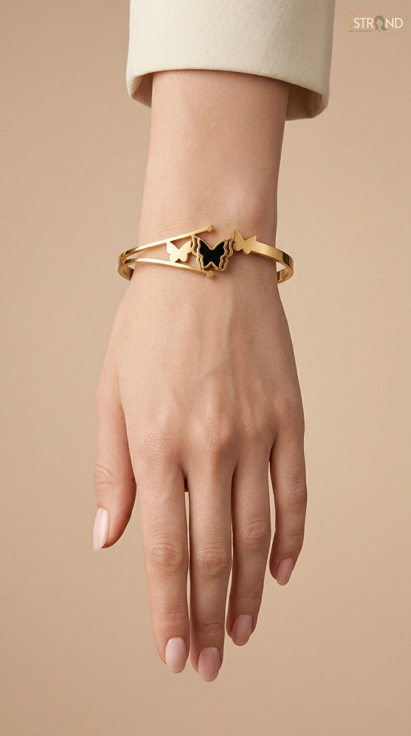 Gold Butterfly Cuff Bracelet