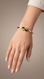 Elegant Gold Hexagon Cuff Bracelet