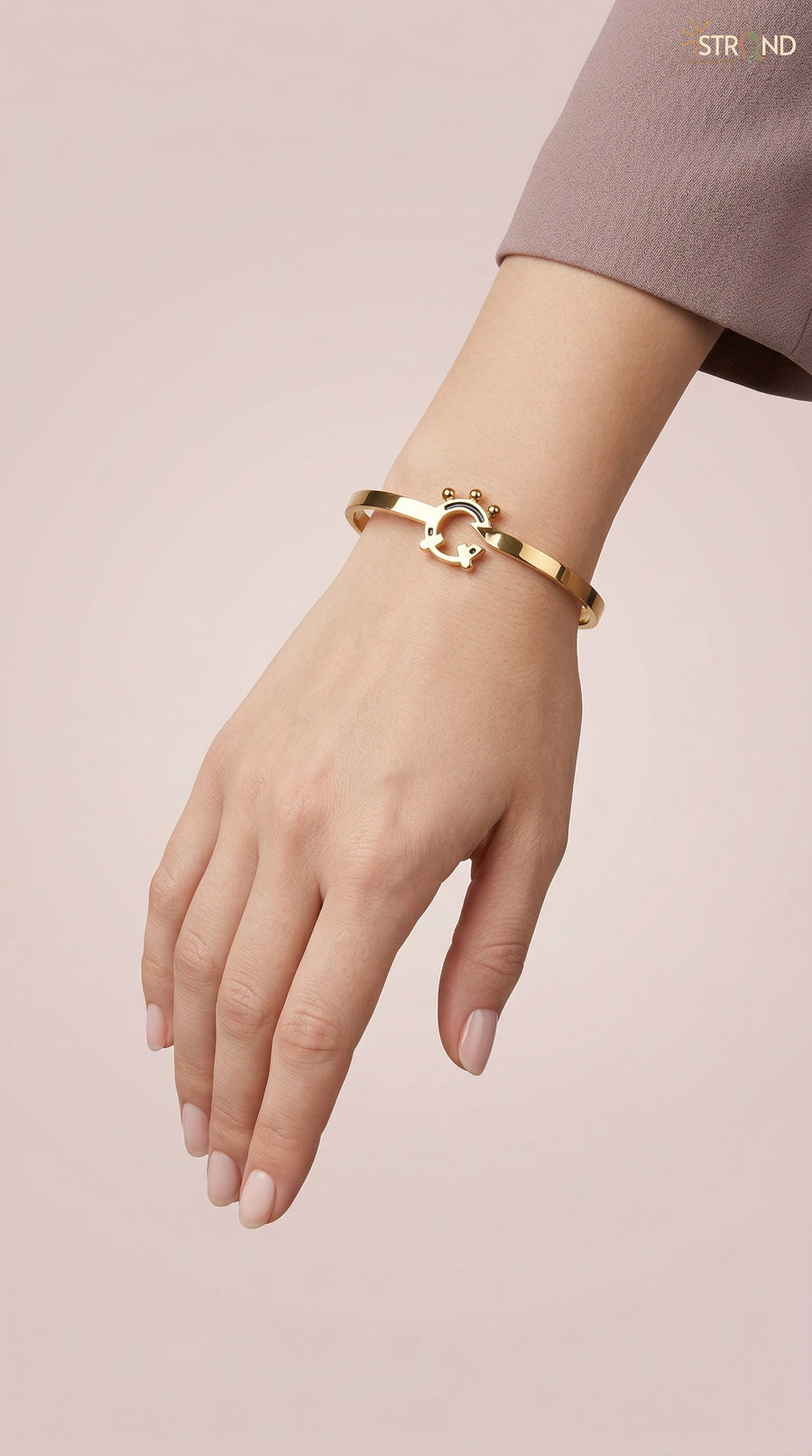Gold-Toned Crown Cuff Bracelet