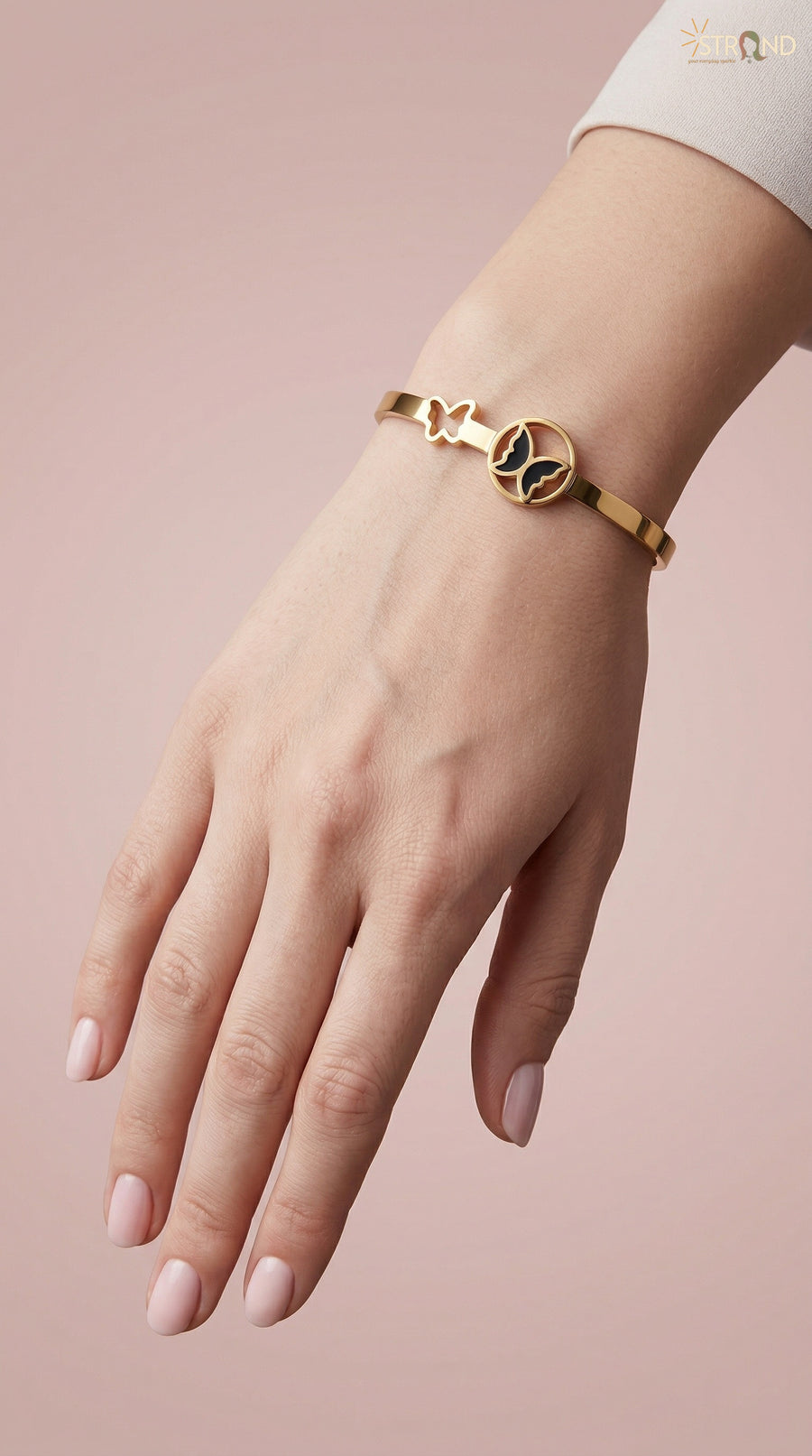 Gold Butterfly Motif Cuff Bracelet