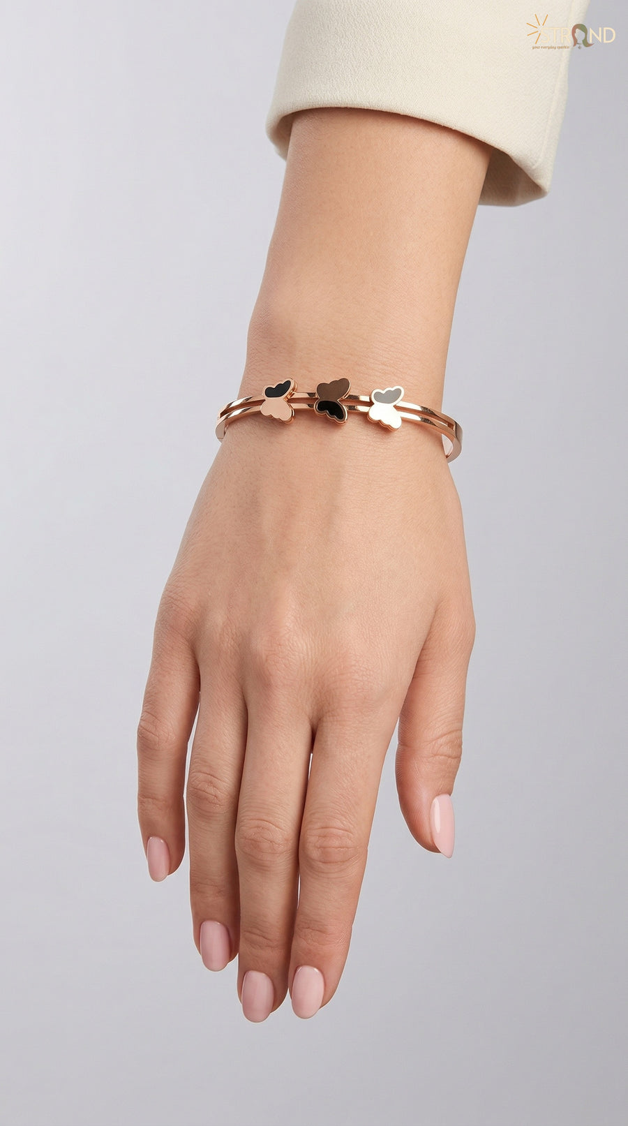 Butterfly Charm Double Bangle
