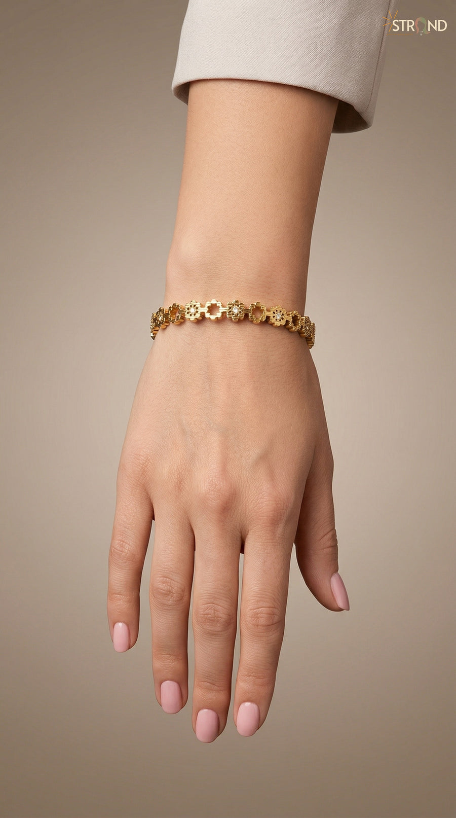 Delicate Gold-Tone Floral Bracelet