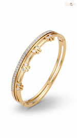 Gold-Toned Butterfly Charm Bangles