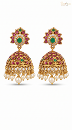 Elegant Gold-Toned Pearl Jhumkas