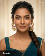 Gold-Toned Statement Jhumka Earrings
