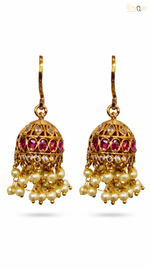 Elegant Gold-Toned Pearl Jhumkas