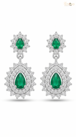 Elegant Green Stone Stud Earrings