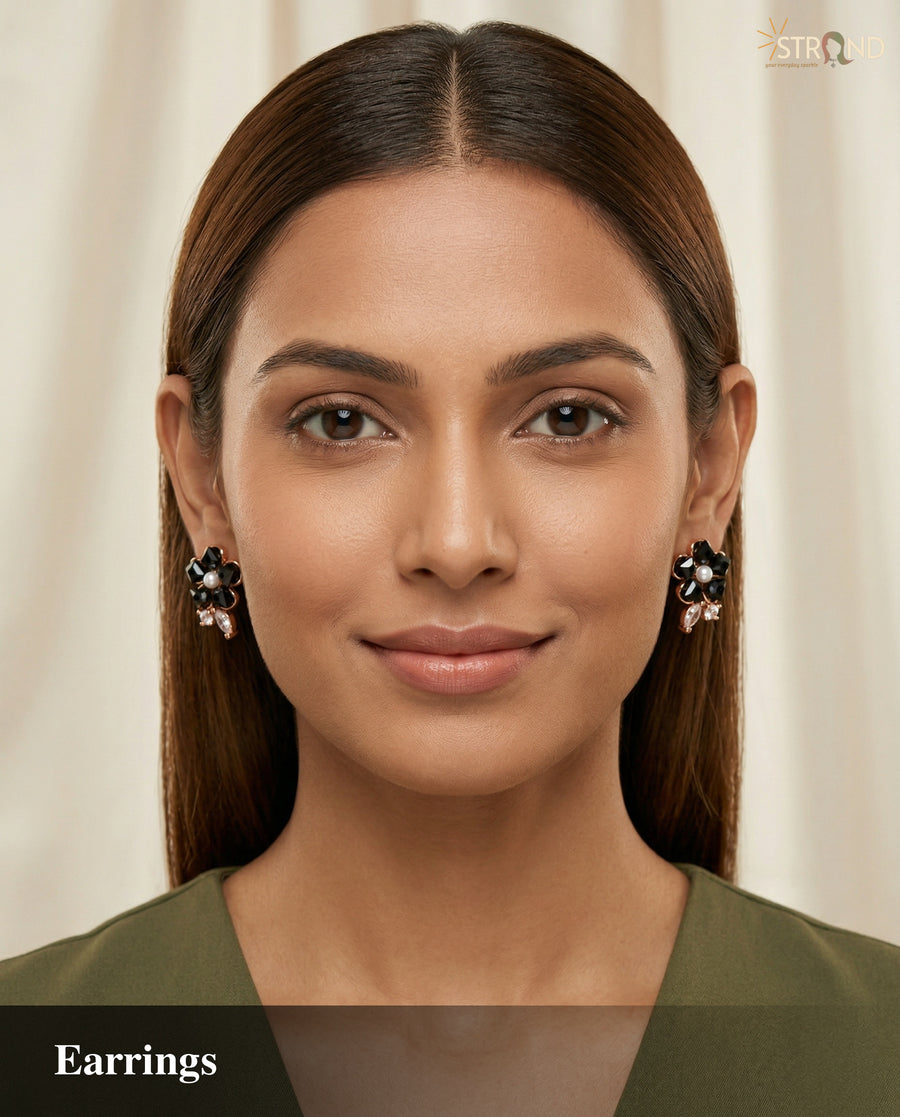 Chic Black Pearl Drop Earrings