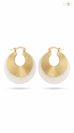 Elegant Gold and White Earrings
