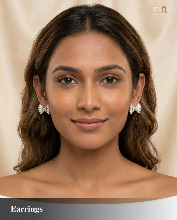 Elegant Fan-Shaped Stud Earrings