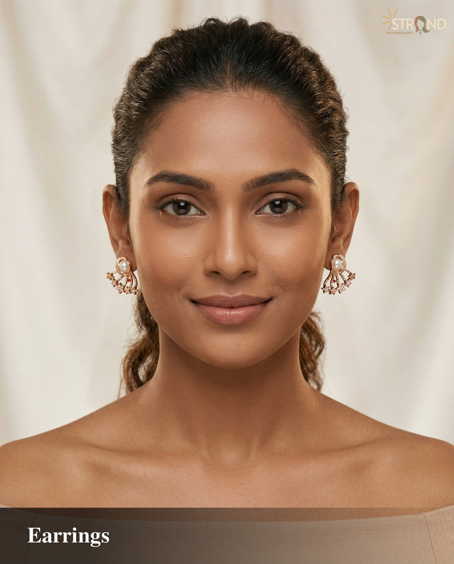 Elegant Crystal Pearl Drop Earrings