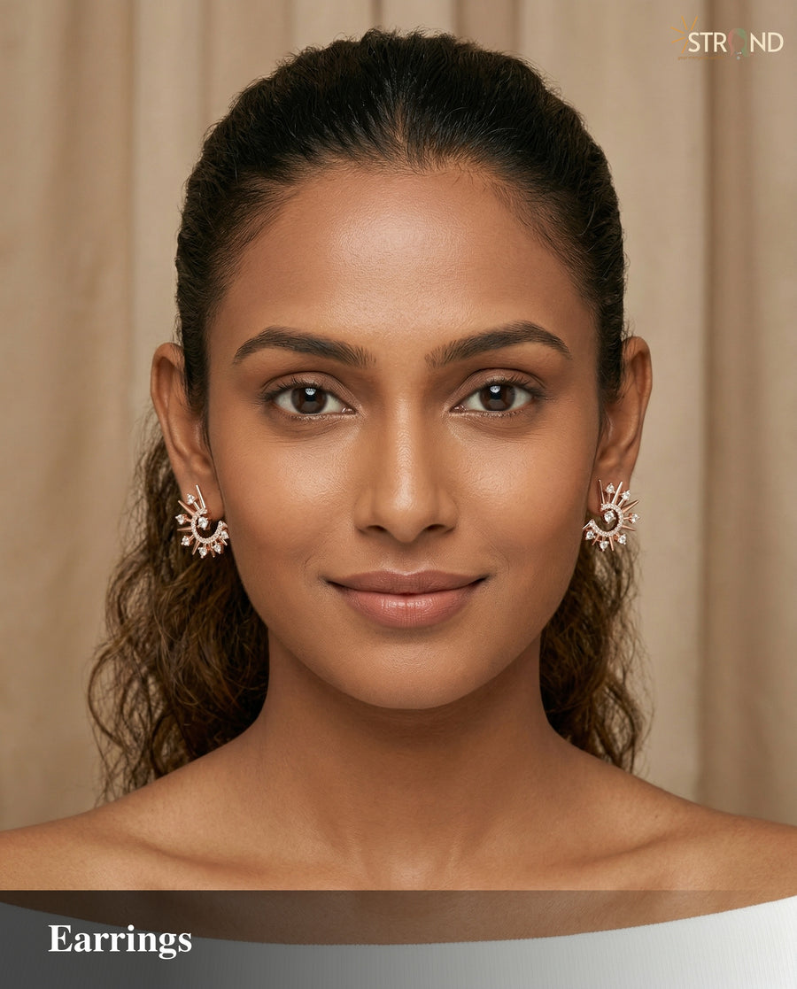 Elegant Starburst Crystal Earrings