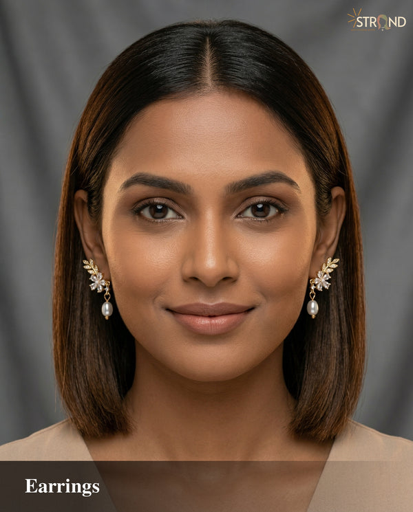 Elegant Leaf-Shaped Stud Earrings