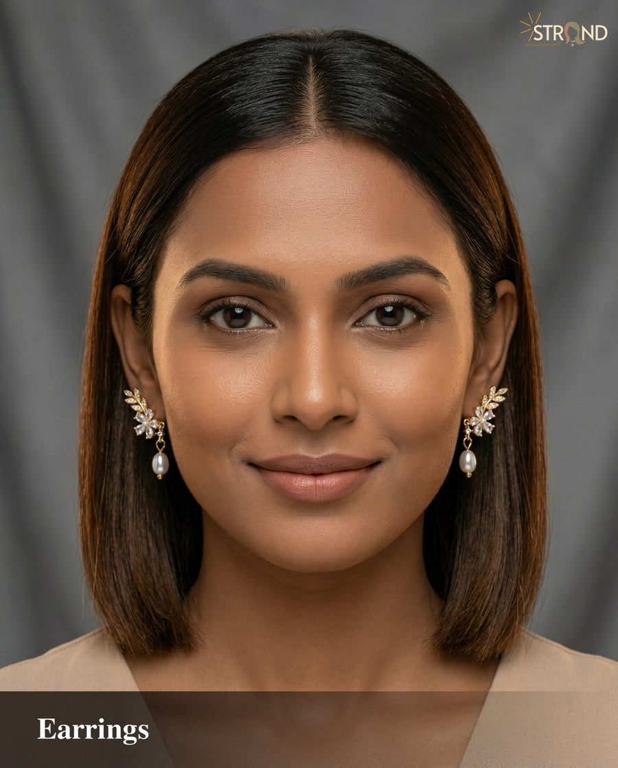 Elegant Leaf-Shaped Stud Earrings