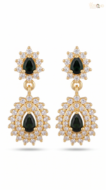 Elegant Gold-Toned Floral Earrings