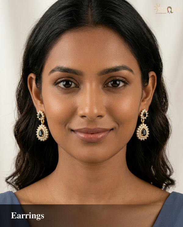 Elegant Gold-Toned Floral Earrings