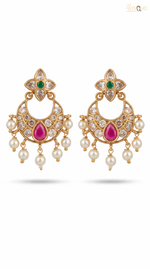 Elegant Gold-Toned Pearl Earrings