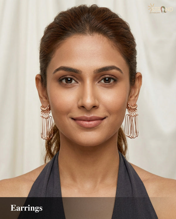 Elegant Rose Gold Statement Earrings