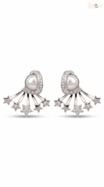 Elegant Pearl Starburst Earrings
