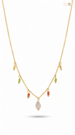Dainty Multicolor Drop Pendant Necklace
