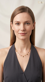 Delicate Gold Charm Necklace with Beads