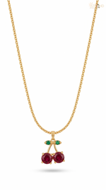 Cherry Pendant Gold Necklace