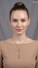 Elegant Gold-Toned Lariat Necklace