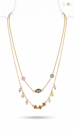 Elegant Double Strand Charm Necklace