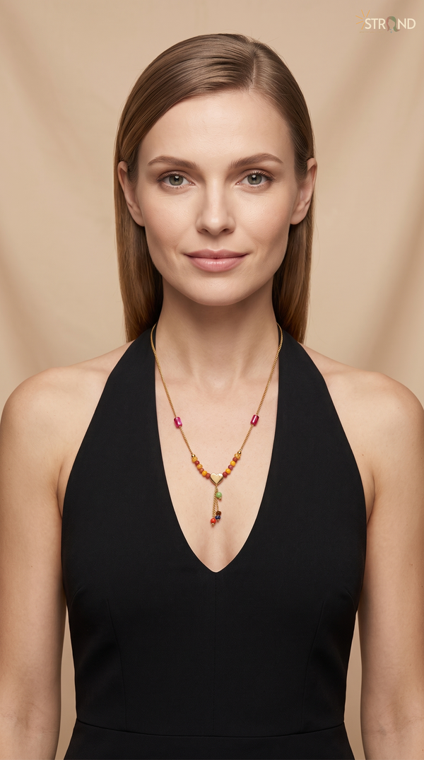 Colorful Bead Lariat Necklace