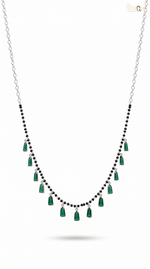 Elegant Gold Necklace with Green Accents