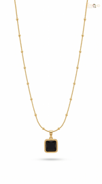 Elegant Black Stone Pendant Necklace