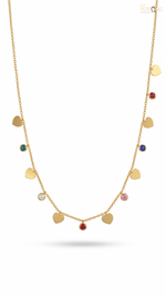 Gold-Toned Charm Necklace with Discs
