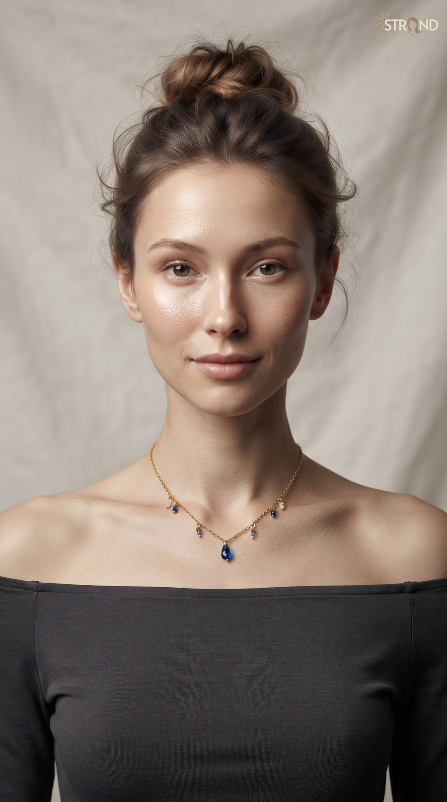 Elegant Blue Gem Drop Necklace